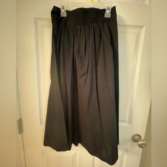 Black midi button cotton skirt - Picture 4 of 5